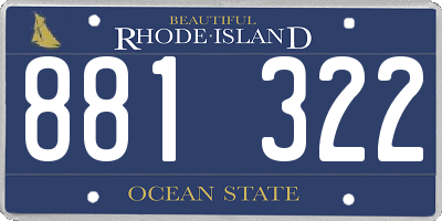 RI license plate 881322