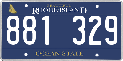 RI license plate 881329