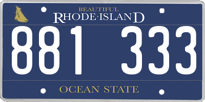 RI license plate 881333