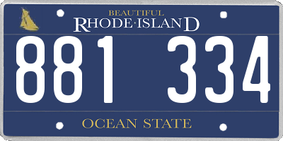 RI license plate 881334