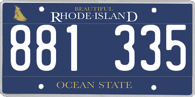 RI license plate 881335