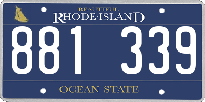 RI license plate 881339