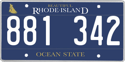 RI license plate 881342