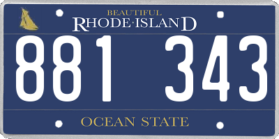 RI license plate 881343