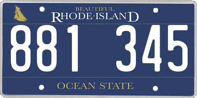 RI license plate 881345