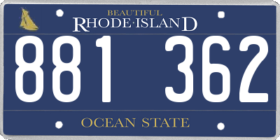 RI license plate 881362