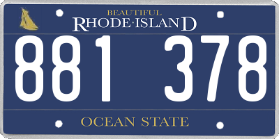 RI license plate 881378