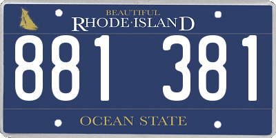 RI license plate 881381