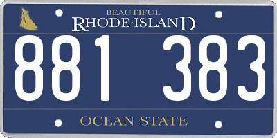 RI license plate 881383