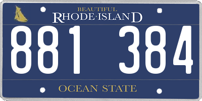 RI license plate 881384