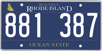 RI license plate 881387