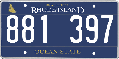 RI license plate 881397