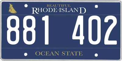 RI license plate 881402