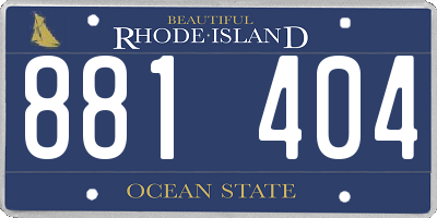 RI license plate 881404