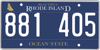 RI license plate 881405