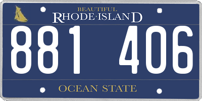 RI license plate 881406