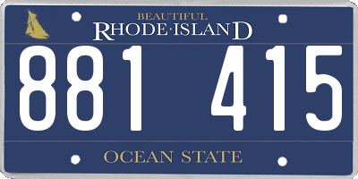 RI license plate 881415