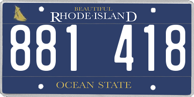 RI license plate 881418