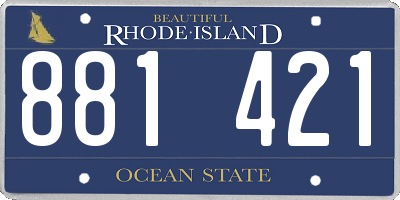 RI license plate 881421