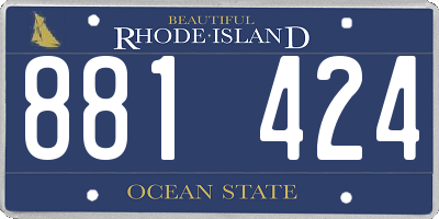 RI license plate 881424