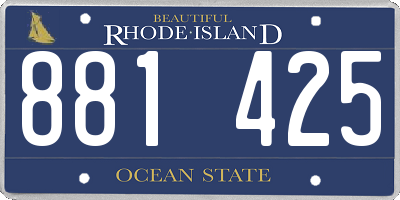 RI license plate 881425