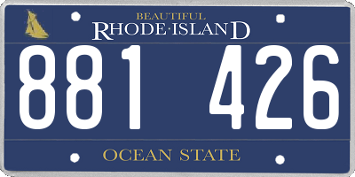 RI license plate 881426