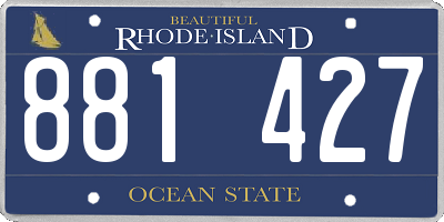 RI license plate 881427