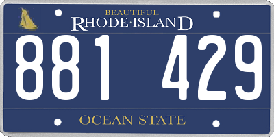 RI license plate 881429