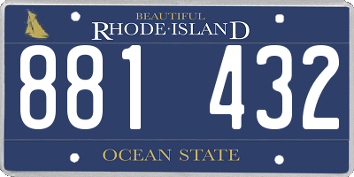 RI license plate 881432