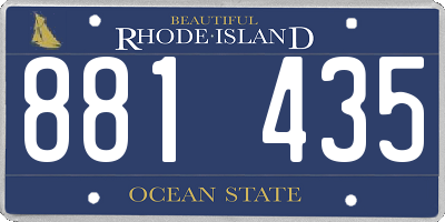 RI license plate 881435