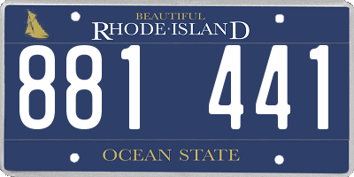 RI license plate 881441