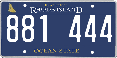 RI license plate 881444