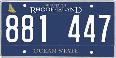RI license plate 881447