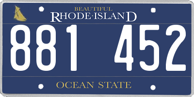 RI license plate 881452