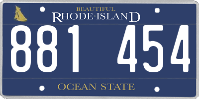 RI license plate 881454