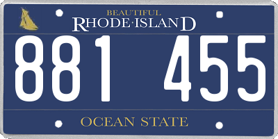 RI license plate 881455