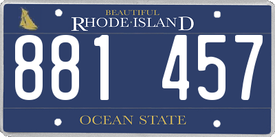 RI license plate 881457