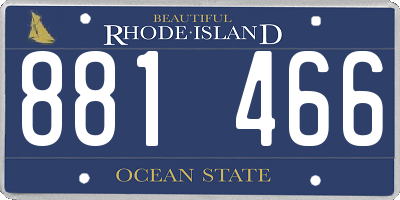 RI license plate 881466