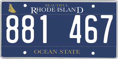 RI license plate 881467