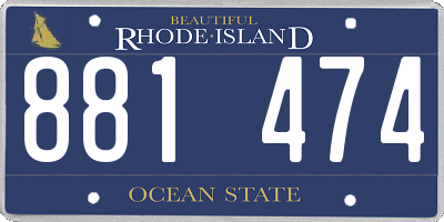 RI license plate 881474