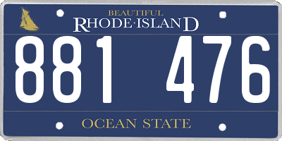 RI license plate 881476