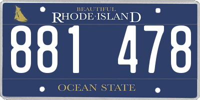 RI license plate 881478