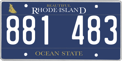 RI license plate 881483