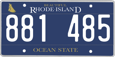 RI license plate 881485