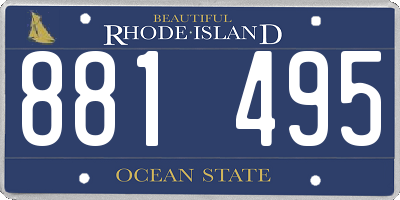 RI license plate 881495