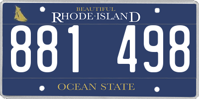 RI license plate 881498