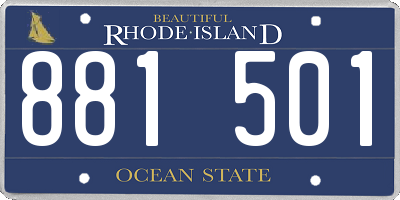 RI license plate 881501
