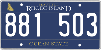 RI license plate 881503
