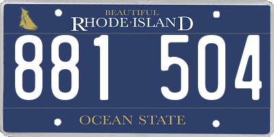 RI license plate 881504
