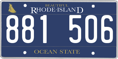 RI license plate 881506